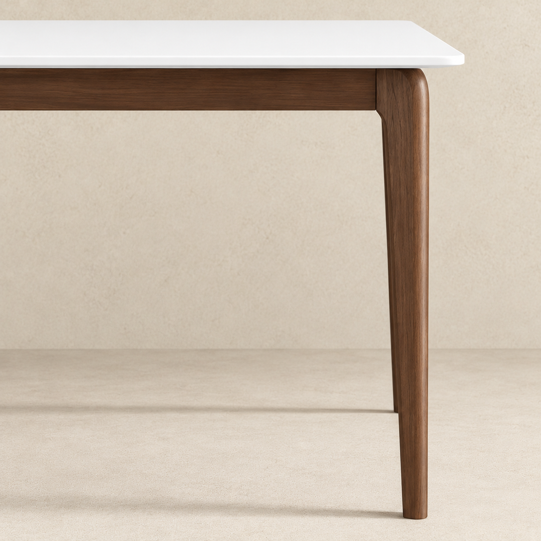 Lindsey Solid Wood White Top Dining Table