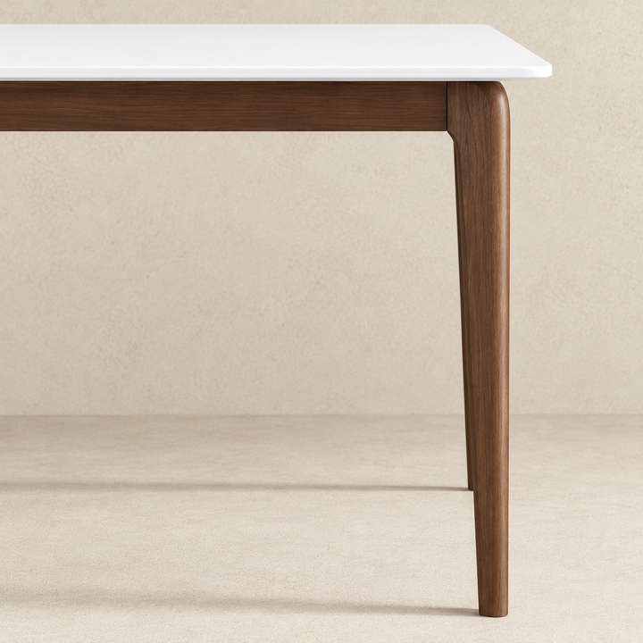 Lindsey Solid Wood White Top Dining Table