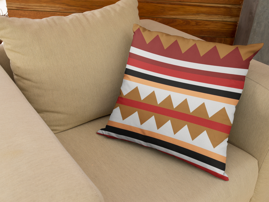 SantaFe Light Brown Striped Pillow