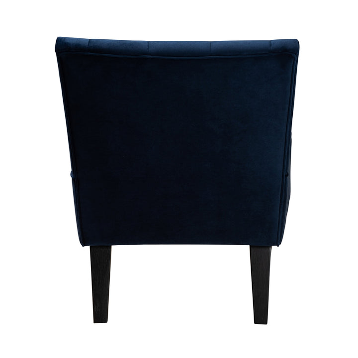 Harmon Modern and Contemporary Navy Blue Velvet Fabric Chair