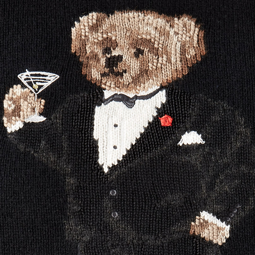 Martini Polo Bear Throw Pillow