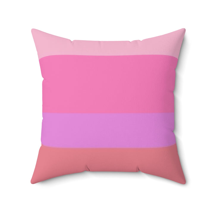 Pink and Salmon Striped Pillow - GLOBAL+ART+STYLE
