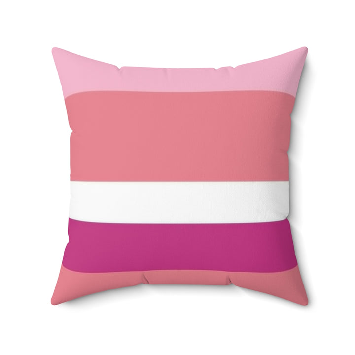 Pink White and Salmon Striped Pillow - GLOBAL+ART+STYLE