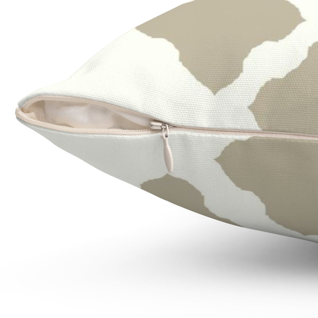 Khaki Crest Motif Pillow - GLOBAL+ART+STYLE