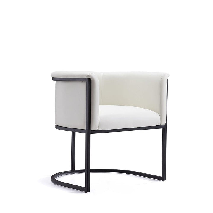 Manhattan Bali White and Black Faux Leather Dining Chair