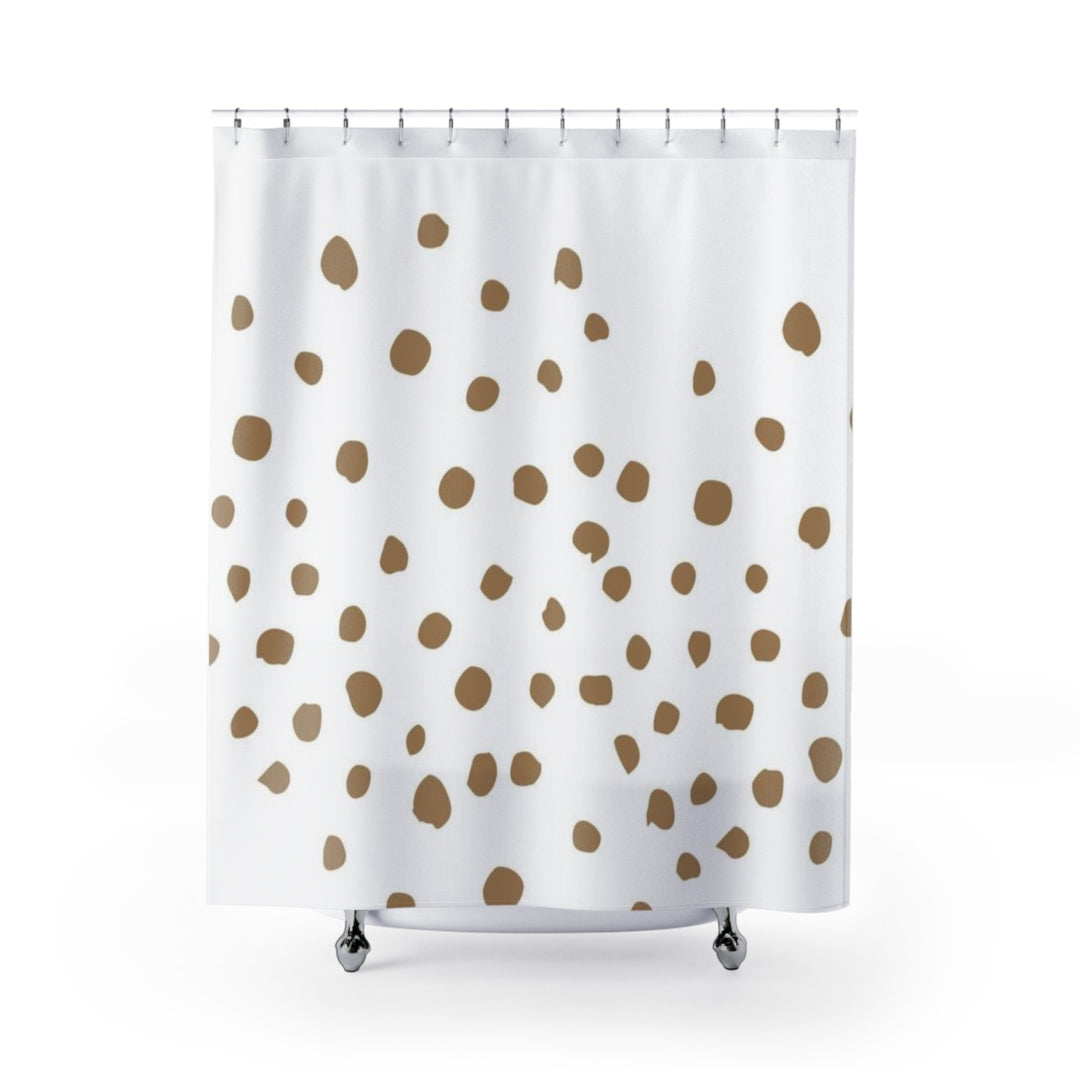 Sand and White Speckled Shower Curtain - GLOBAL+ART+STYLE