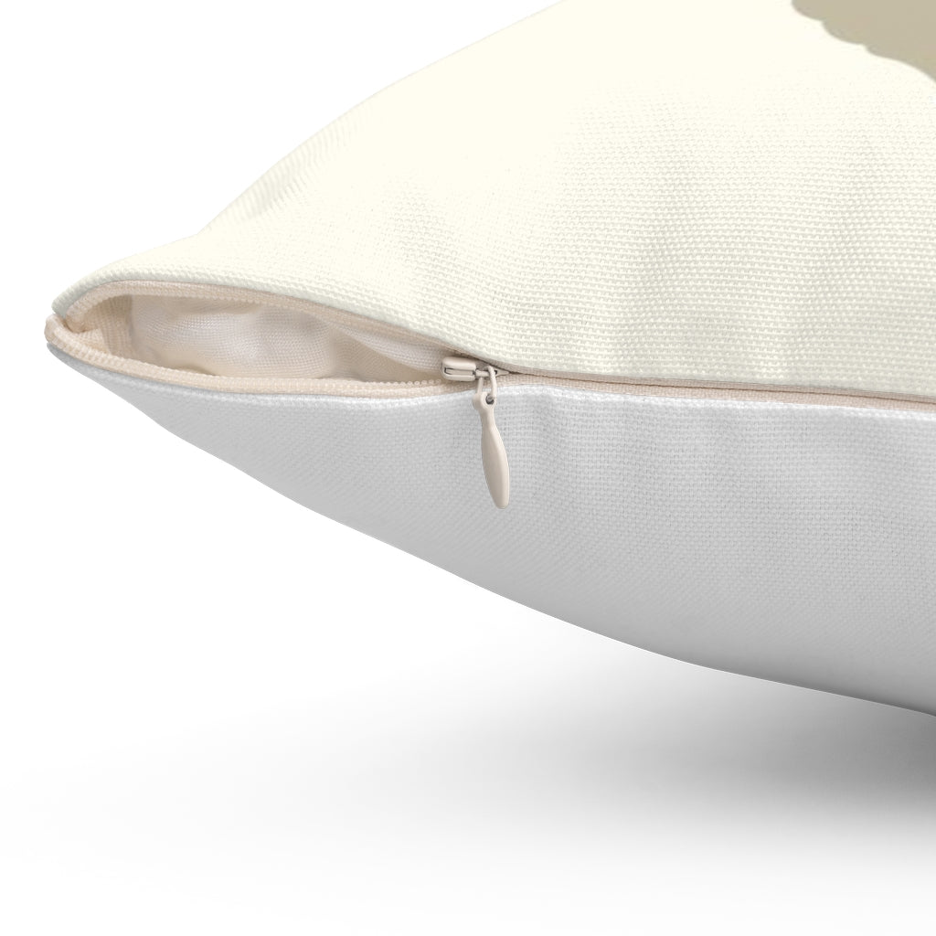 Large Khaki Crest Motif Pillow - GLOBAL+ART+STYLE
